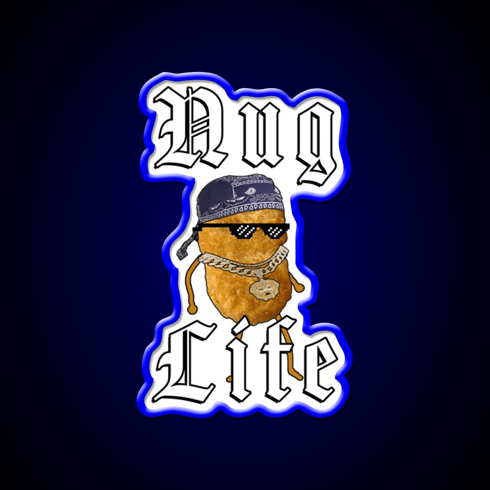 Nug Life Gangster Chicken Nugget Fast Food Led Neon Sign For Burger Place Rgb Color - Shineneon