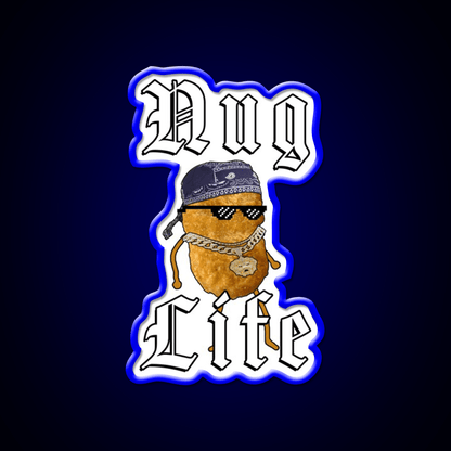 Nug Life Gangster Chicken Nugget Fast Food Led Neon Sign For Burger Place Rgb Color - Shineneon