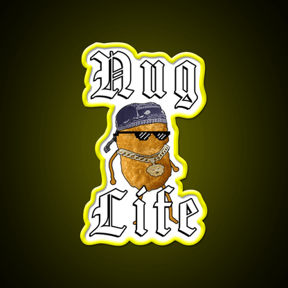 Nug Life Gangster Chicken Nugget Fast Food Led Neon Sign For Burger Place Rgb Color - Shineneon