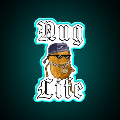 Nug Life Gangster Chicken Nugget Fast Food Led Neon Sign For Burger Place Rgb Color - Shineneon