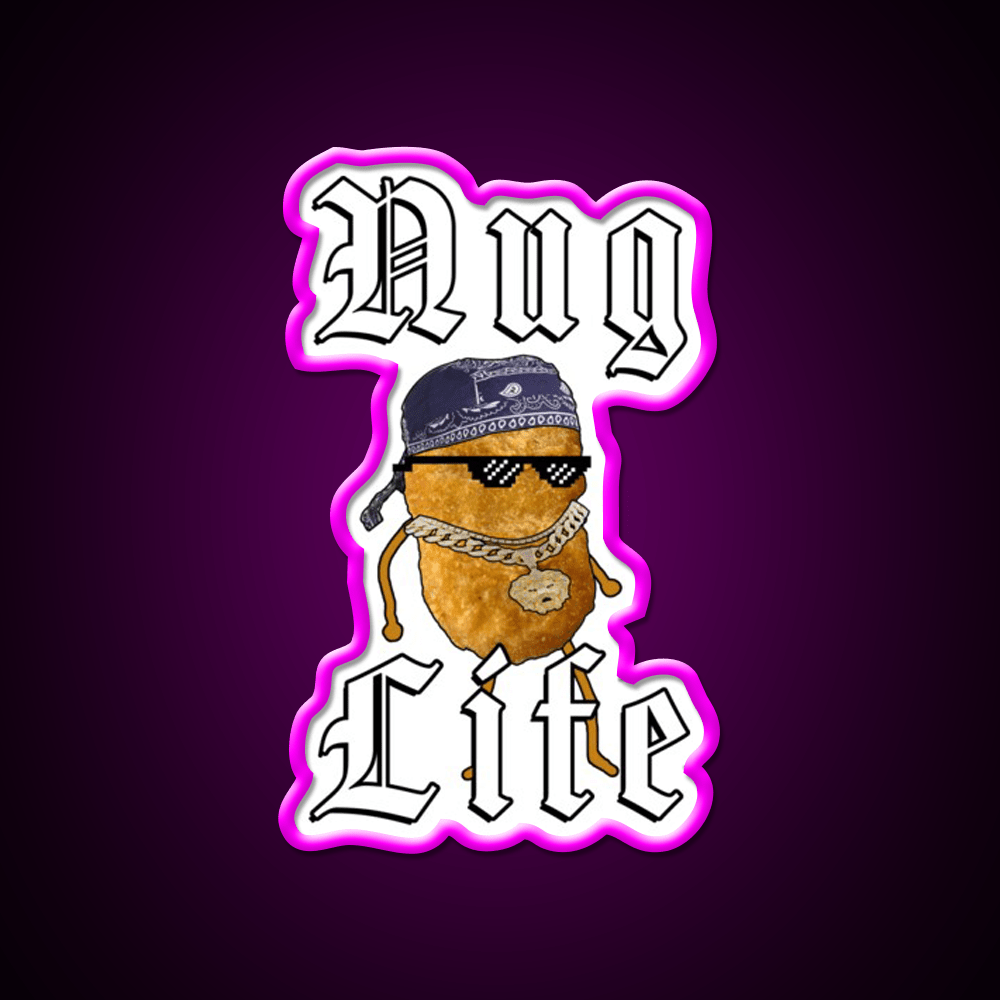 Nug Life Gangster Chicken Nugget Fast Food Led Neon Sign For Burger Place Rgb Color - Shineneon