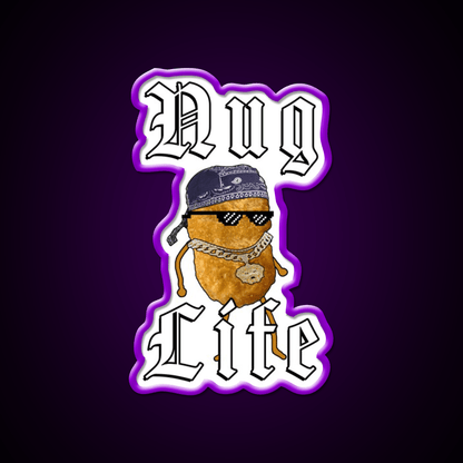 Nug Life Gangster Chicken Nugget Fast Food Led Neon Sign For Burger Place Rgb Color - Shineneon