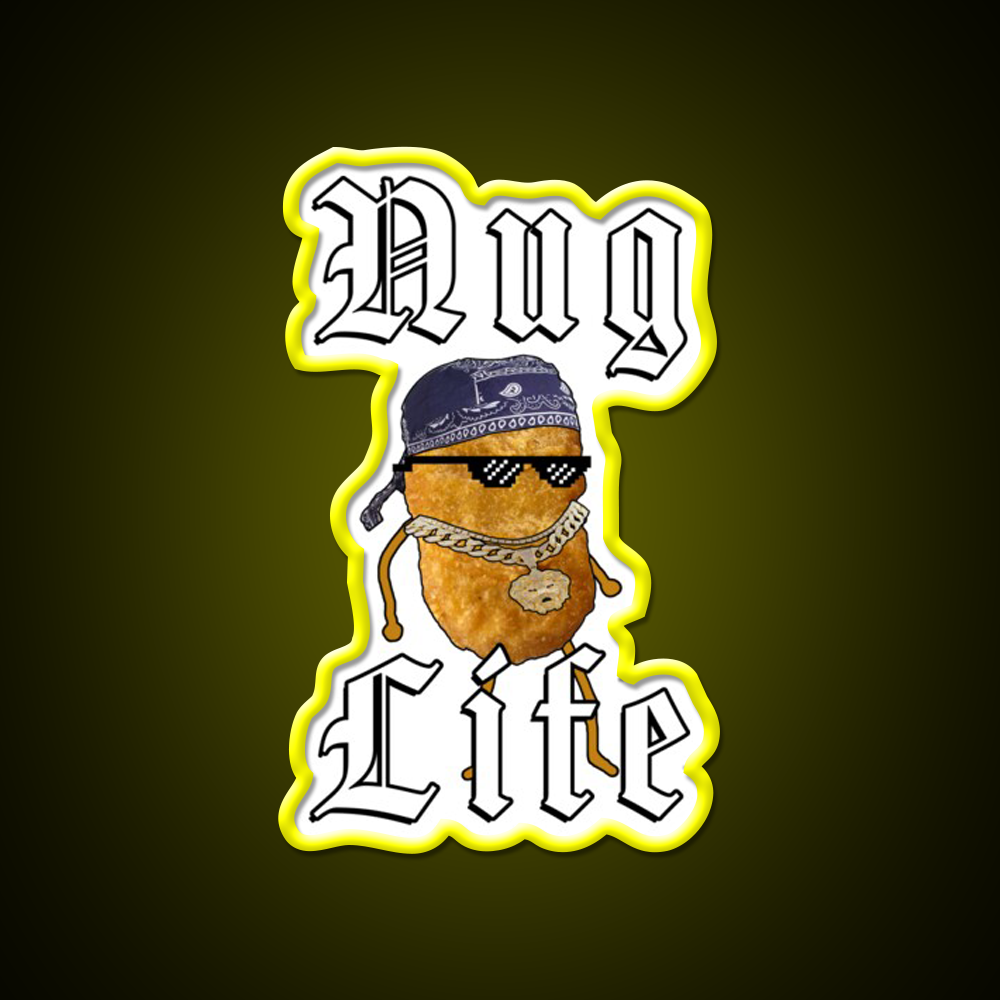 Nug Life Gangster Chicken Nugget Fast Food Led Neon Sign For Burger Place Rgb Color