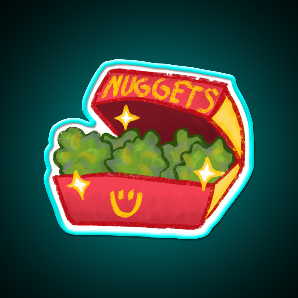 Nuggets Fast Food Led Neon Sign For Burger Place Rgb Color