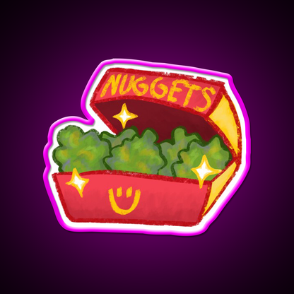 Nuggets Fast Food Led Neon Sign For Burger Place Rgb Color