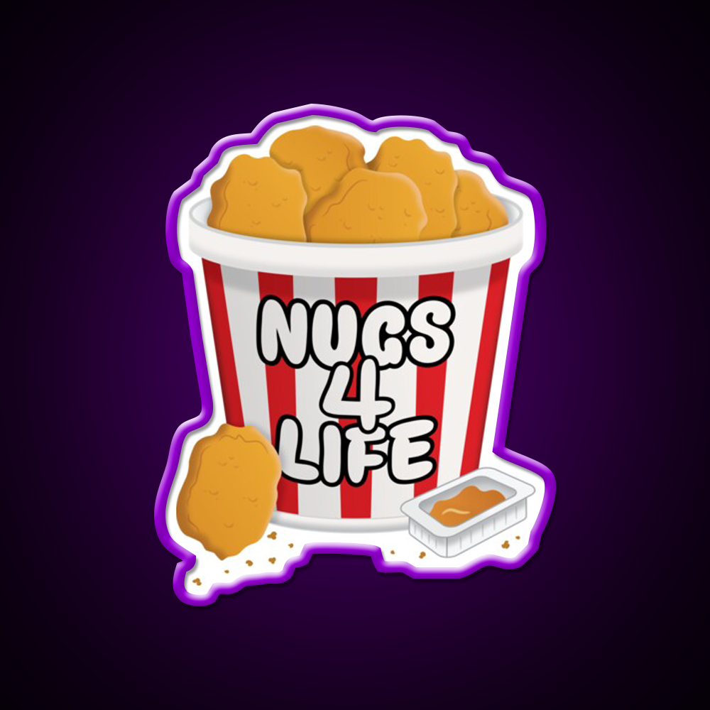 Nugs 4 Life Fast Food Led Neon Sign For Burger Place Rgb Color