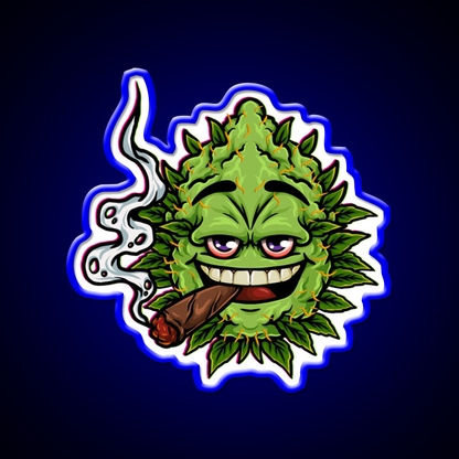 Nugs Buds Blunt Character Hemp Inspired Green Leaf Led Neon Sign Rgb Color