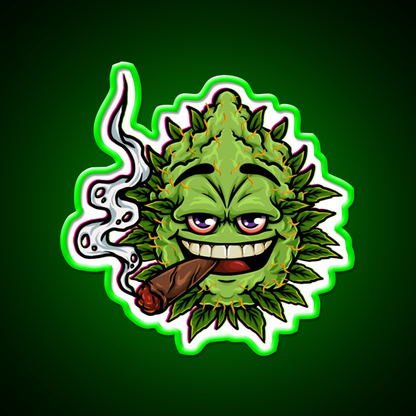 Nugs Buds Blunt Character Hemp Inspired Green Leaf Led Neon Sign Rgb Color - LED neon sign view 8