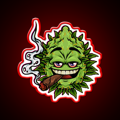 Nugs Buds Blunt Character Hemp Inspired Green Leaf Led Neon Sign Rgb Color - LED neon sign view 10