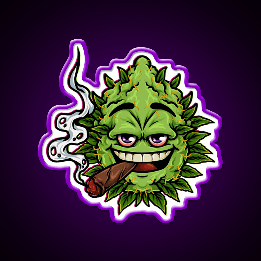 Nugs Buds Blunt Character Hemp Inspired Green Leaf Led Neon Sign Rgb Color - Shineneon