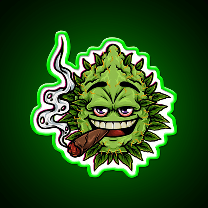 Nugs Buds Blunt Character Hemp Inspired Green Leaf Led Neon Sign Rgb Color - Shineneon
