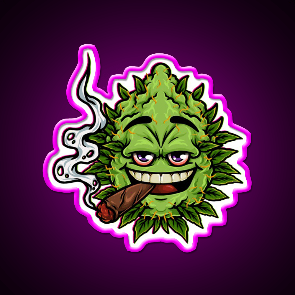 Nugs Buds Blunt Character Hemp Inspired Green Leaf Led Neon Sign Rgb Color - Shineneon