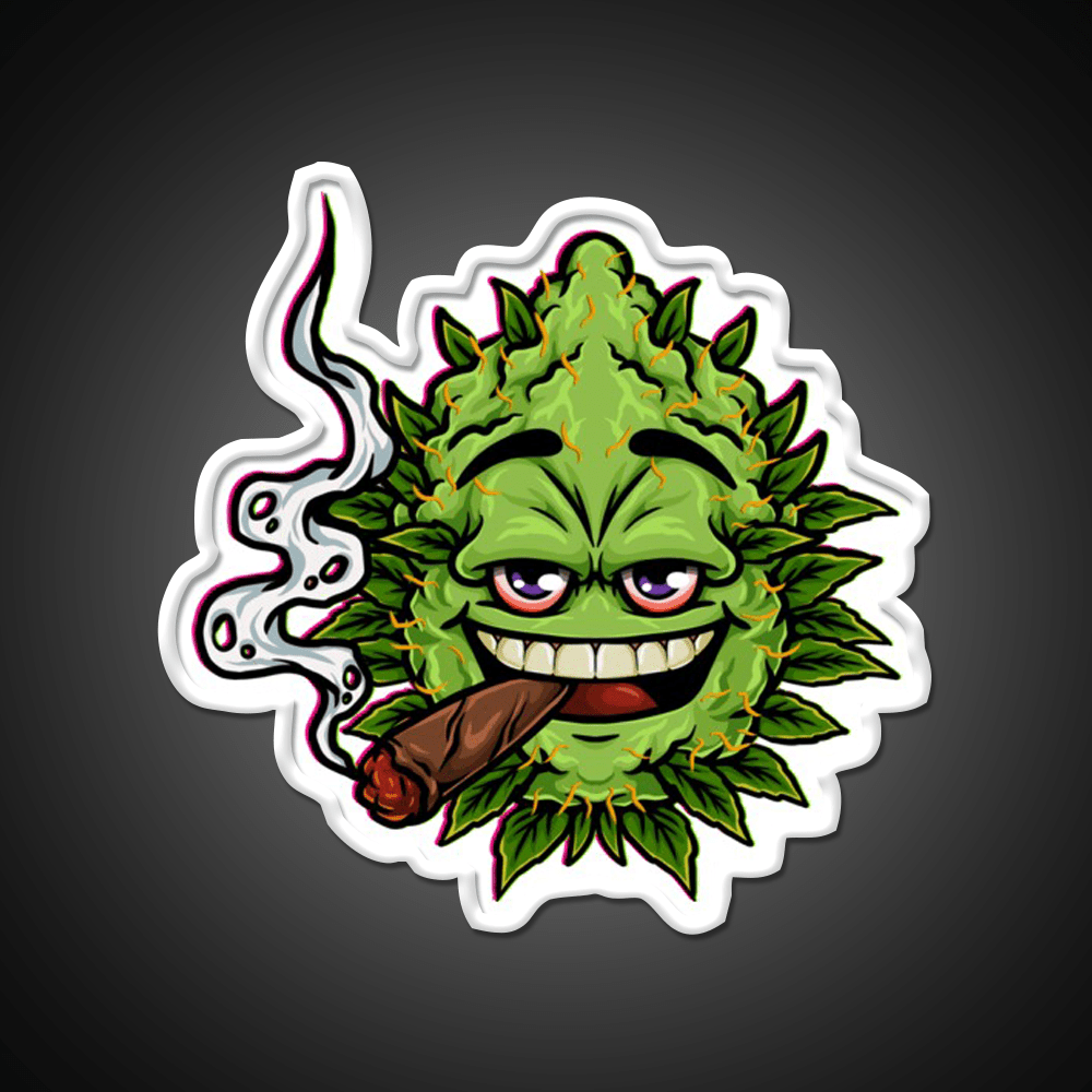 Nugs Buds Blunt Character Hemp Inspired Green Leaf Led Neon Sign Rgb Color - Shineneon