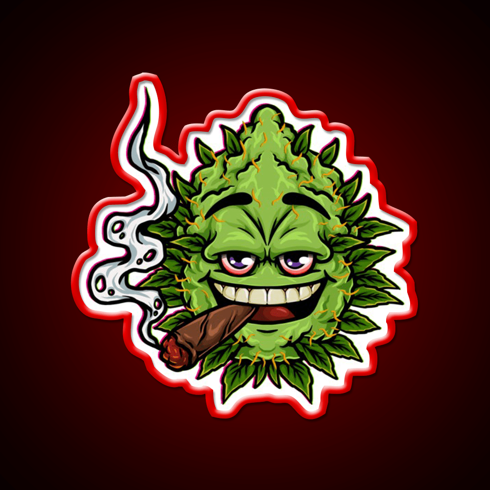 Nugs Buds Blunt Character Hemp Inspired Green Leaf Led Neon Sign Rgb Color - Shineneon