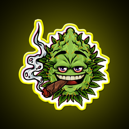 Nugs Buds Blunt Character Hemp Inspired Green Leaf Led Neon Sign Rgb Color - LED neon sign view 7