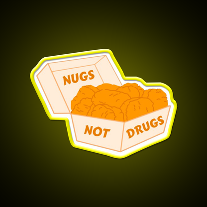 Nugs Not Drugs Fast Food Led Neon Sign For Burger Place Store Neon Sign Rgb Color