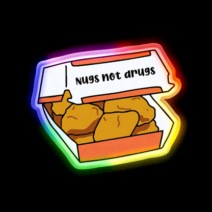 Nugs Not Drugs Fast Food Led Neon Sign For Burger Place Wall Art Rgb Color