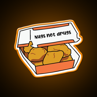 Nugs Not Drugs Fast Food Led Neon Sign For Burger Place Wall Art Rgb Color