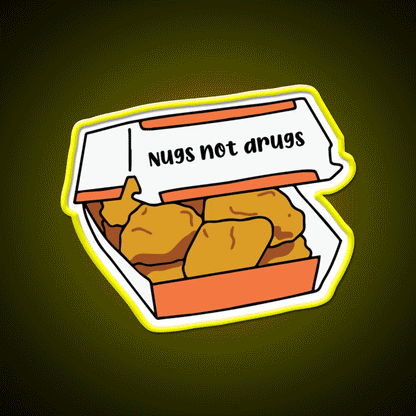 Nugs Not Drugs Fast Food Led Neon Sign For Burger Place Wall Art Rgb Color
