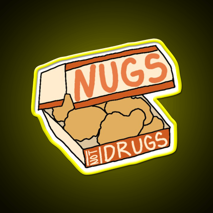 Nugs Not Drugs Fast Food Led Neon Sign For Burger Place Wall Decor Rgb Color - Shineneon