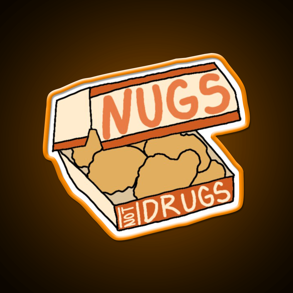 Nugs Not Drugs Fast Food Led Neon Sign For Burger Place Wall Decor Rgb Color - Shineneon