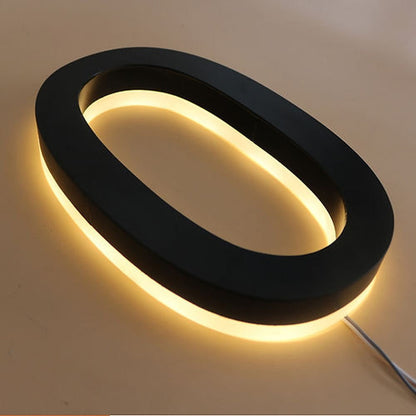 Number 0 3D Backlit Channel Letters Led Light Sign - Shineneon