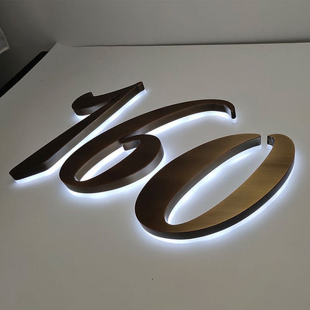 Number 160 3D Backlit Channel Letters Led Light Sign - Shineneon