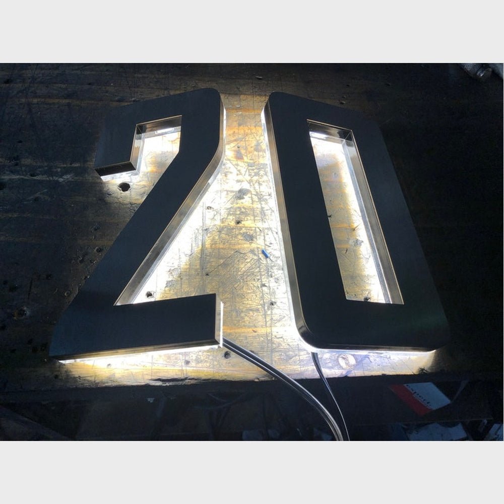Number 20 3D Backlit Channel Letters Led Light Sign - Shineneon