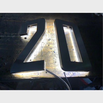 Number 20 3D Backlit Channel Letters Led Light Sign - Shineneon