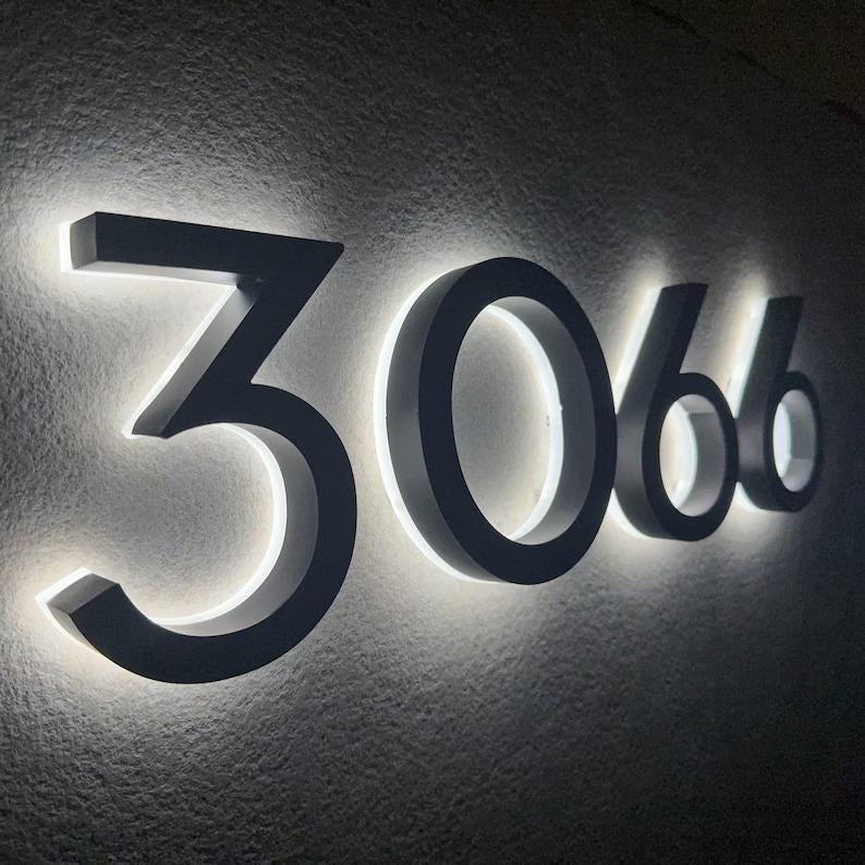 Number 3066 Backlit Channel Letters Led Light Sign - Shineneon