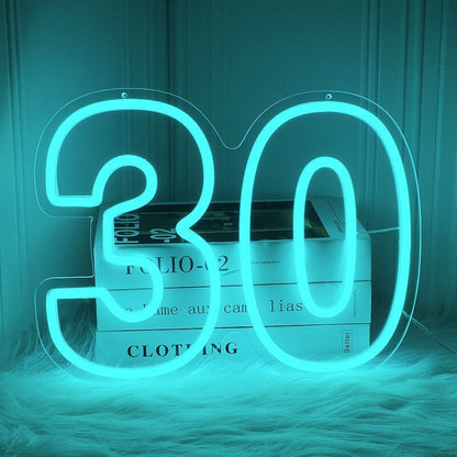 Number Thirty Led Neon Sign | Shineneon