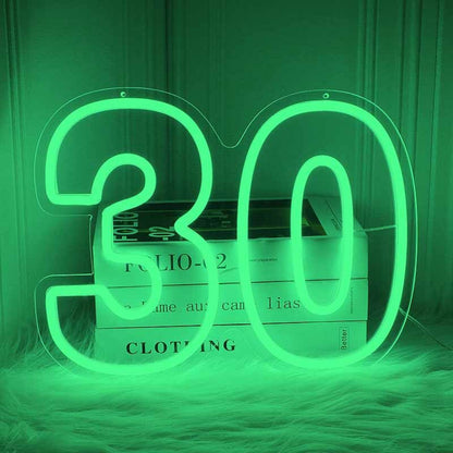 Number Thirty Led Neon Sign | Shineneon