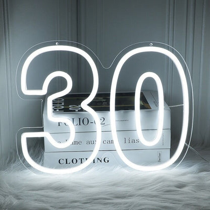 Number Thirty Led Neon Sign | Shineneon