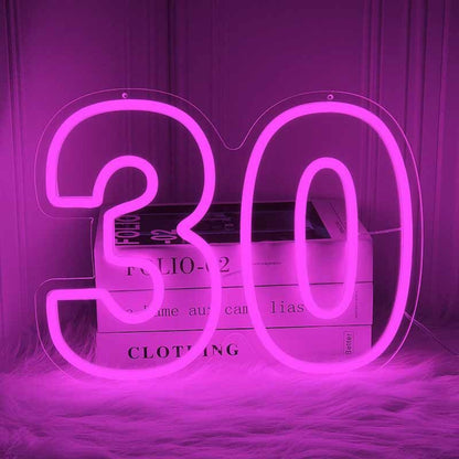 Number Thirty Led Neon Sign | Shineneon