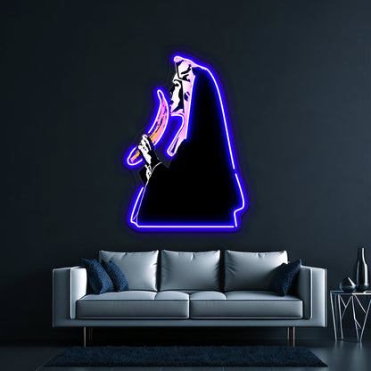 Nun With Banana Artwork Business Led Sign