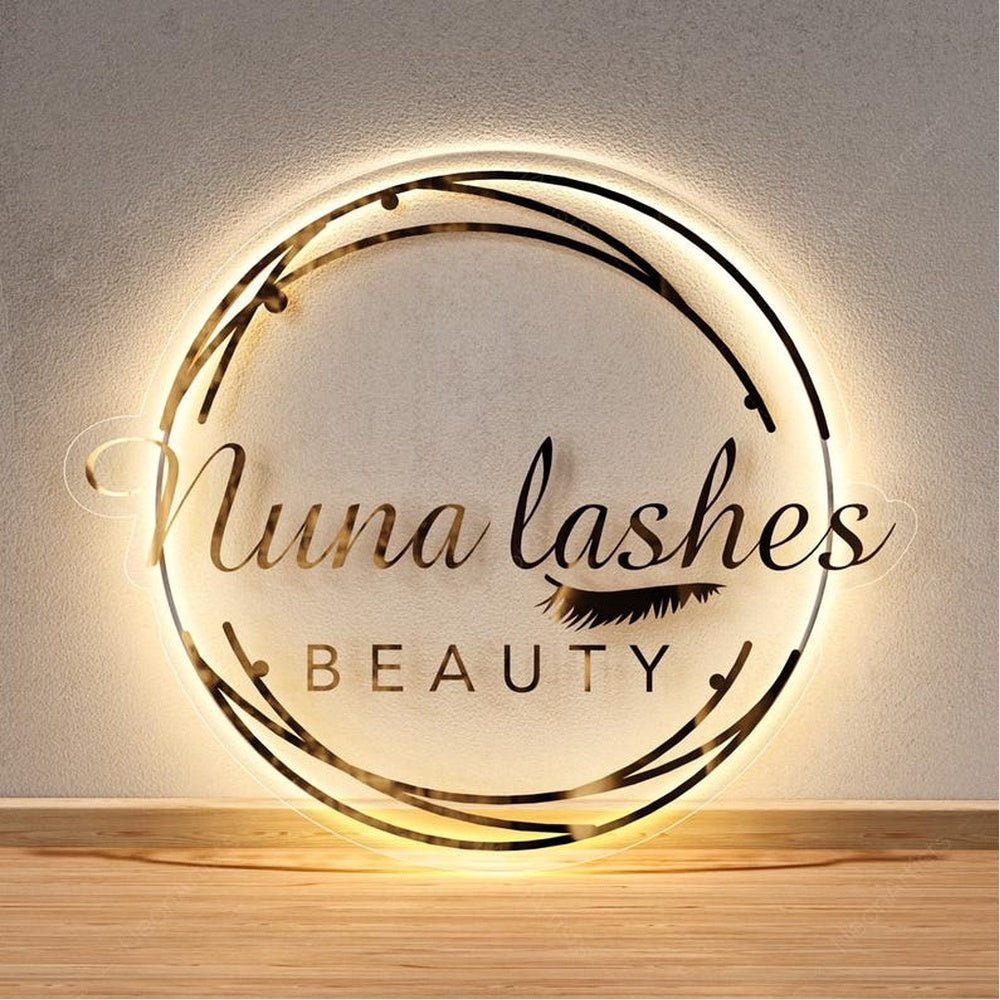 Nuna Lashes Beauty Acrylic Business Logo Sign - Shineneon