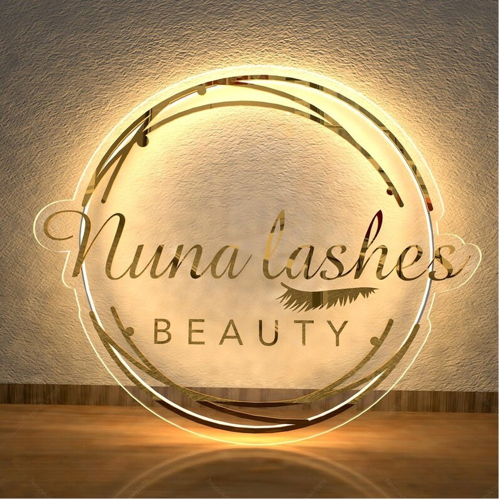 Nuna Lashes Beauty Acrylic Business Logo Sign - Shineneon