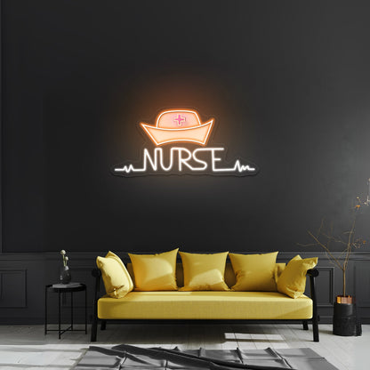 Nurse And Retro Cap Artwork Neon Sign Art - Shineneon