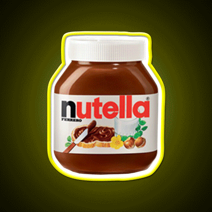 Nutella Snack Food Led Neon Sign Rgb Color - Custom LED neon sign front view