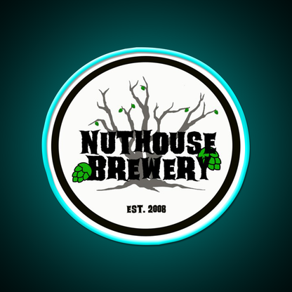 Nuthouse Brewery Logo Beer Bar Decor Led Neon Sign Rgb Color - Size and dimension reference
