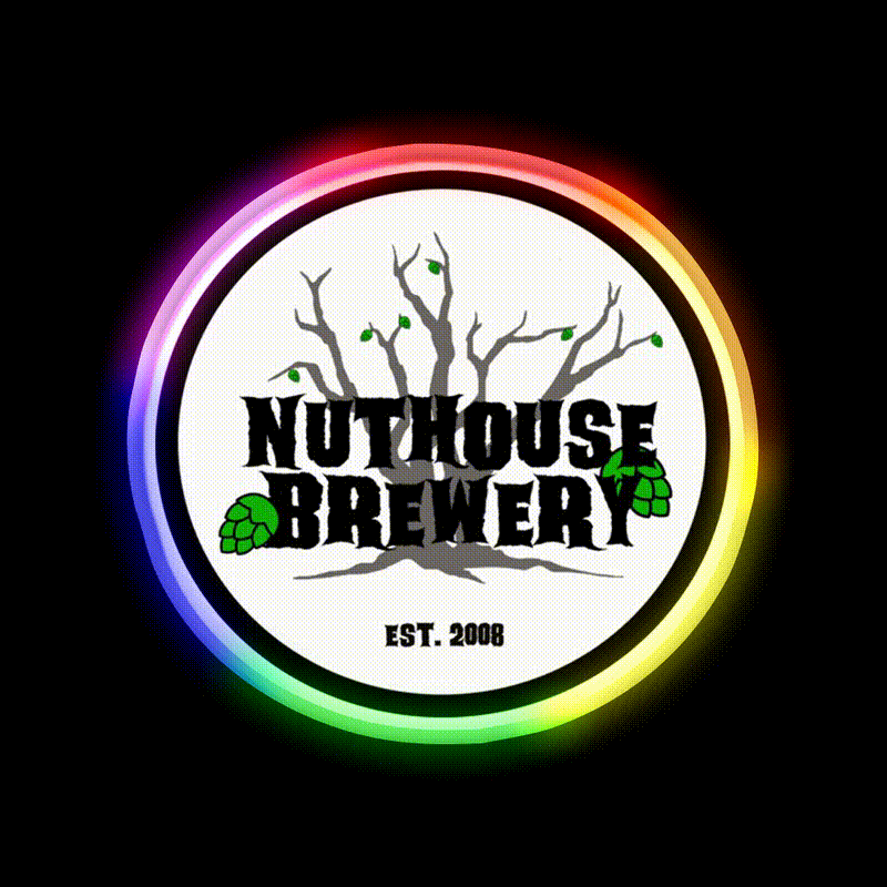 Nuthouse Brewery Logo Beer Bar Decor Led Neon Sign Rgb Color - LED neon sign close-up detail