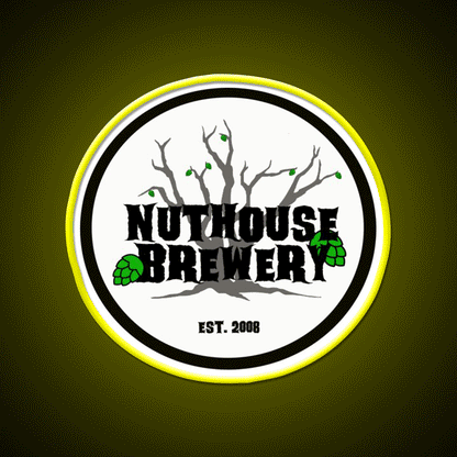Nuthouse Brewery Logo Beer Bar Decor Led Neon Sign Rgb Color - Custom LED neon sign front view