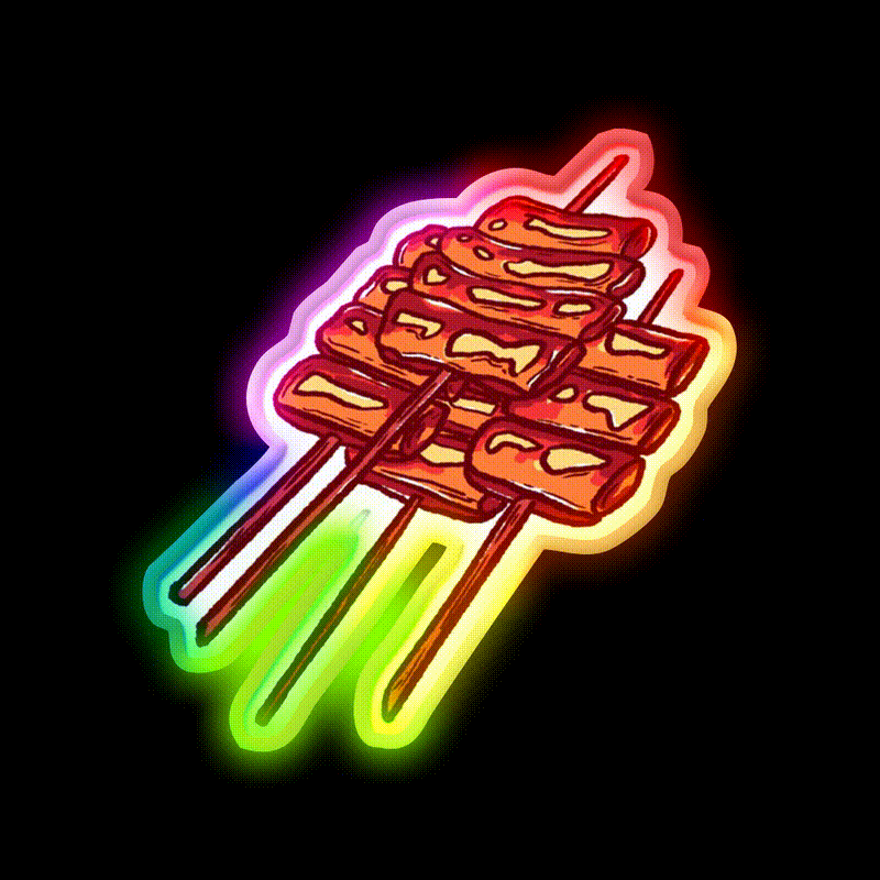 Nyamka Fast Food Led Neon Sign For Burger Place Rgb Color - LED neon sign close-up detail