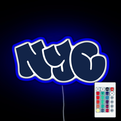 Nyc New York City Graffiti Sticker Rgb Led Neon Sign Pop Wall Art