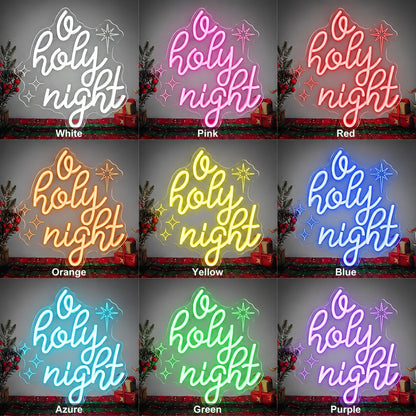 O Holy Night Stars LED Neon Sign day and night comparison