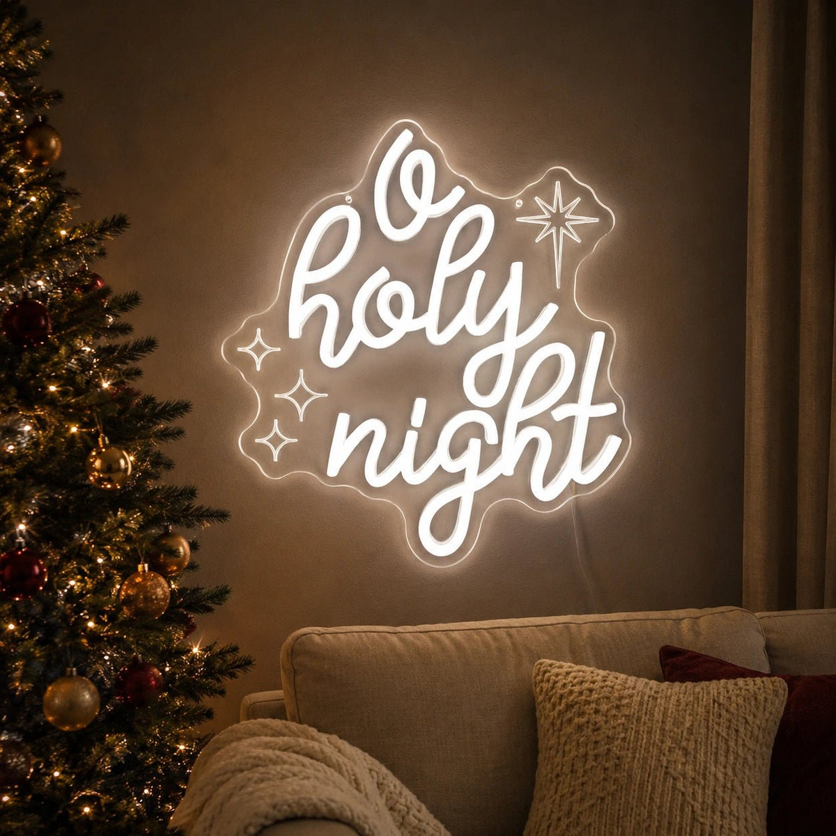 O Holy Night Stars LED Neon Sign - Shineneon