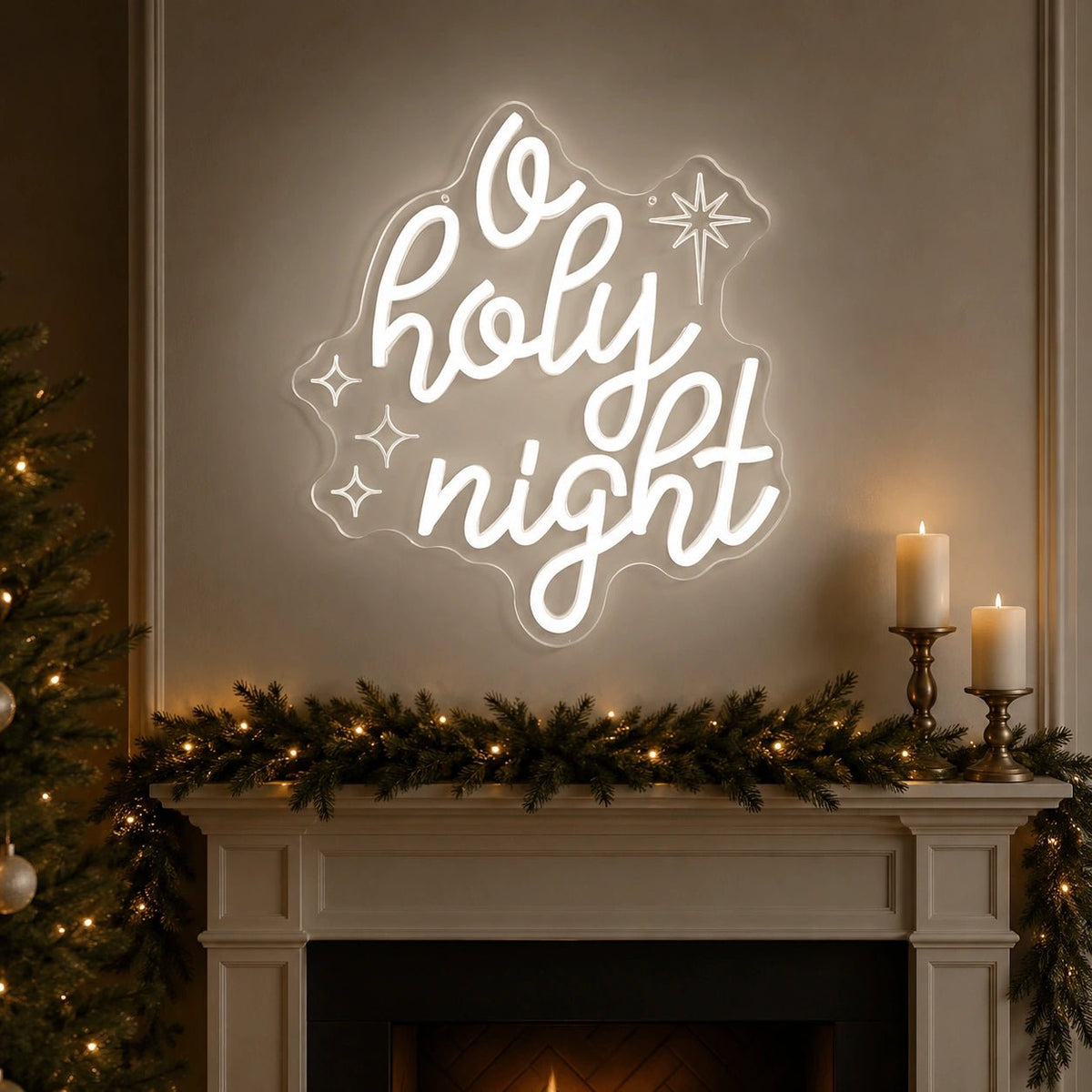 O Holy Night Stars LED Neon Sign - Shineneon