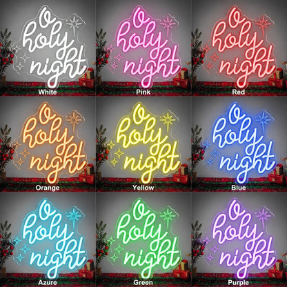 O Holy Night Stars LED Neon Sign - Shineneon