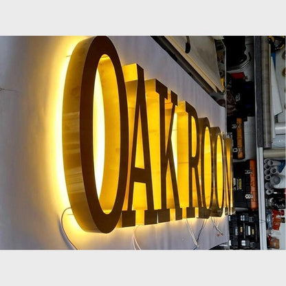 Oak Room 3D Backlit Channel Letters Led Light Sign - Shineneon