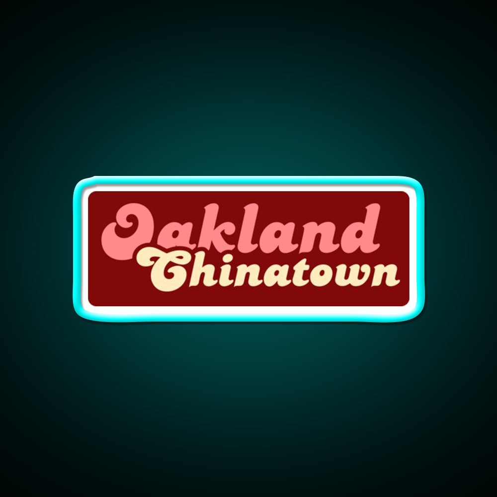 Oakland Chinatown Asian Cultural Led Neon Sign Rgb Color - Size and dimension reference